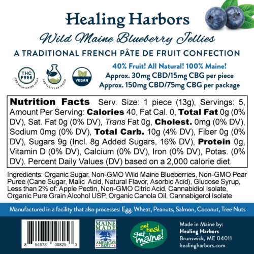 Fresh Picked Fruit CBD & CBG Jellies: Wild Maine Blueberry